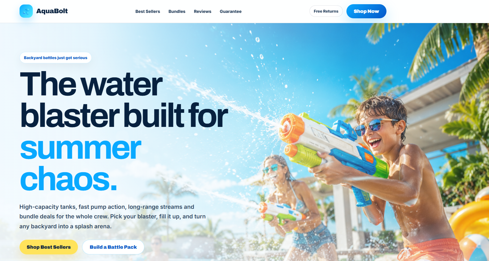 AquaBolt ecommerce website design